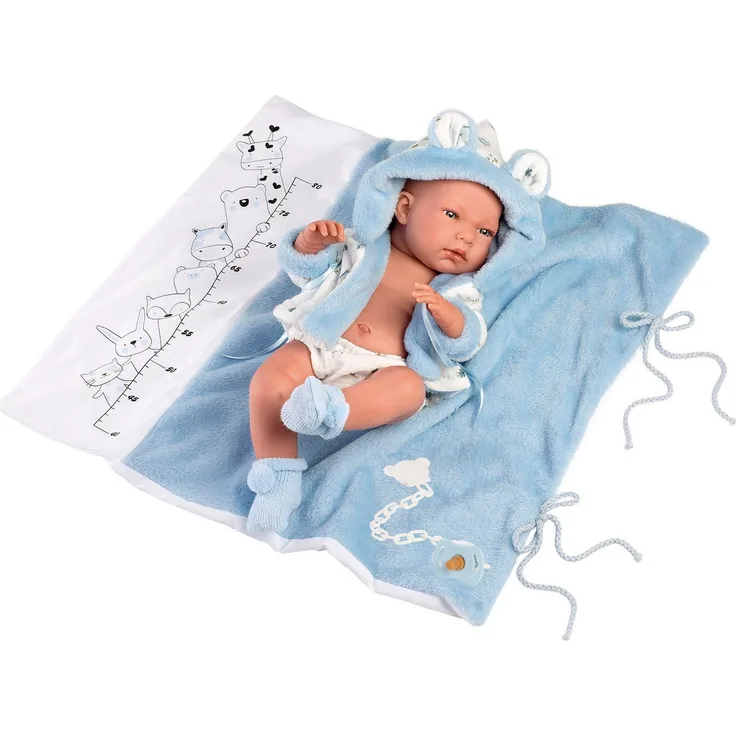 Llorens Babypuppe Badepuppe Nico, 40 cm, mit blauen Augen und Bademantel