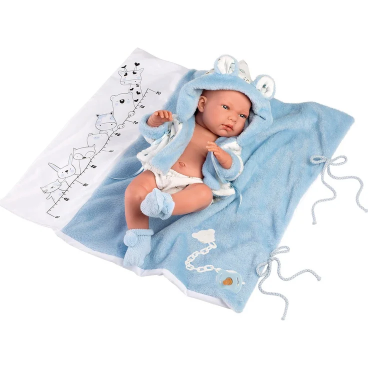 Llorens Babypuppe Badepuppe Nico, 40 cm, mit blauen Augen und Bademantel