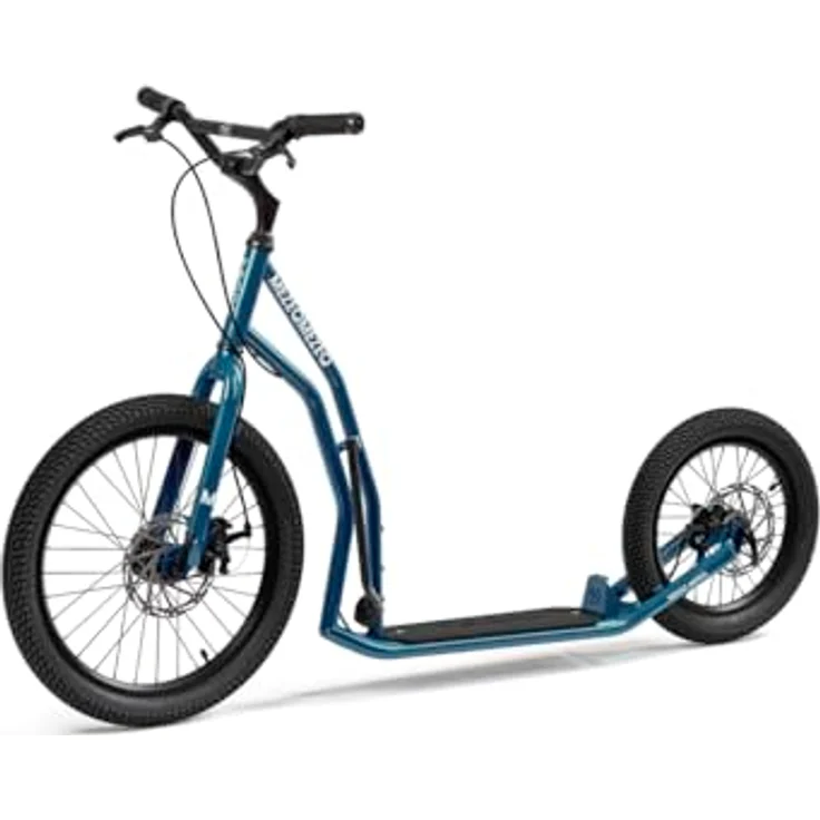 Yedoo Tretroller Mezeq, Geländetaugliches Offroad-Modell mit 20"/16" großen Rädern, blau, max. Belastbarkeit 150 kg – Bild 1