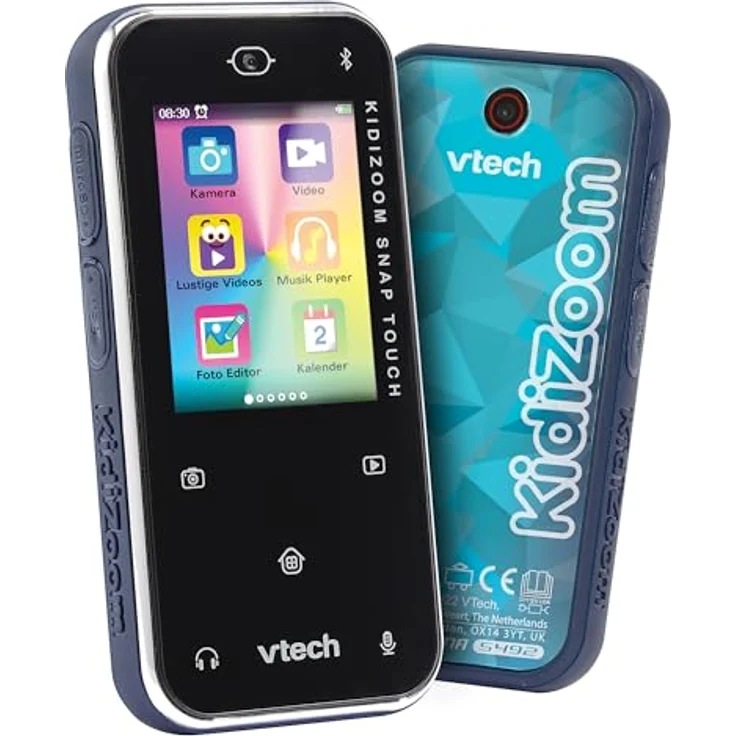 VTech KidiZoom Snap Touch, Kinderkamera mit 5 MP Dual-Kamera, 2,4-Zoll-Touchscreen, blau mit Tasche – Bild 2