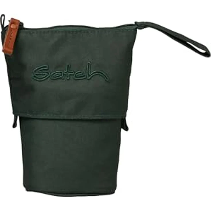 satch Pencil Slider extra groß, Nylon Federmäppchen mit Trennfach, Reißverschlussfach, Geodreieck, Sichtfenster für Stundenplan, Nordic Forest Green - Dunkelgrün – Bild 1