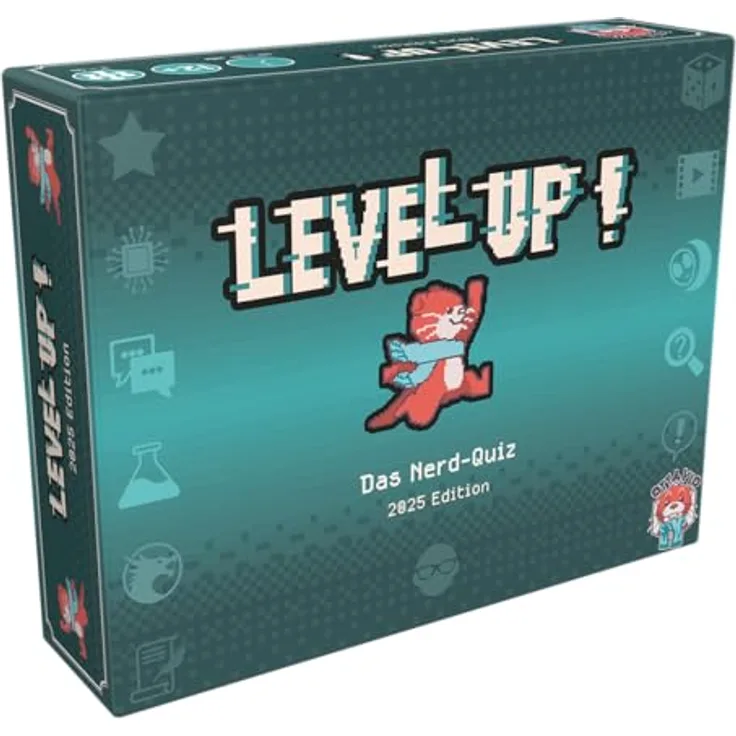 Ottavio Level Up! 2025 Edition, Nerd-Quiz Partyspiel mit über 500 Fragen, für 3-40 Spieler, deutsch