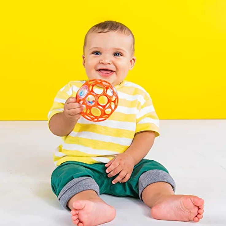 Bright Starts, Soothers & Shakers Geschenkset, 5 Spielzeuge und 2 Beißringe mit verschiedenen Texturen beruhigen wundes Zahnfleisch, Unisex, Neugeborene+ – Bild 6