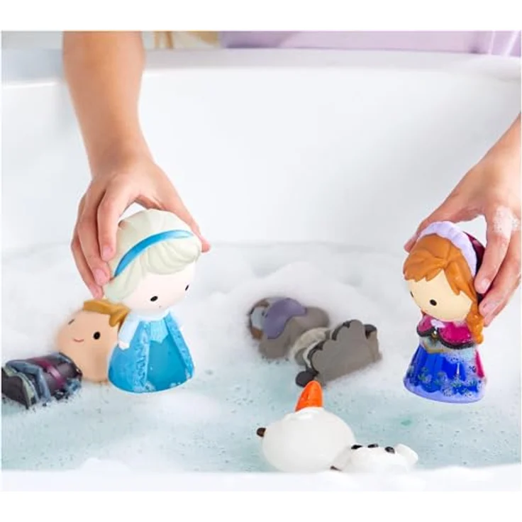 Disney Store Offizielles Badespielzeugset „Die Eiskönigin – Völlig unverfroren“, 5-teilig mit Figuren von Anna, Elsa, Olaf, Sven und Kristoff, inkl. Aufbewahrungseimer, geeignet ab 6 Monaten – Bild 4