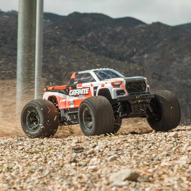 Arrma 1:10 GRANITE MEGA 665 4X4 RTR Monster Truck, orange, mit Bürstenmotor und robuster Bauweise für Action auf verschiedenen Untergründen – Bild 6