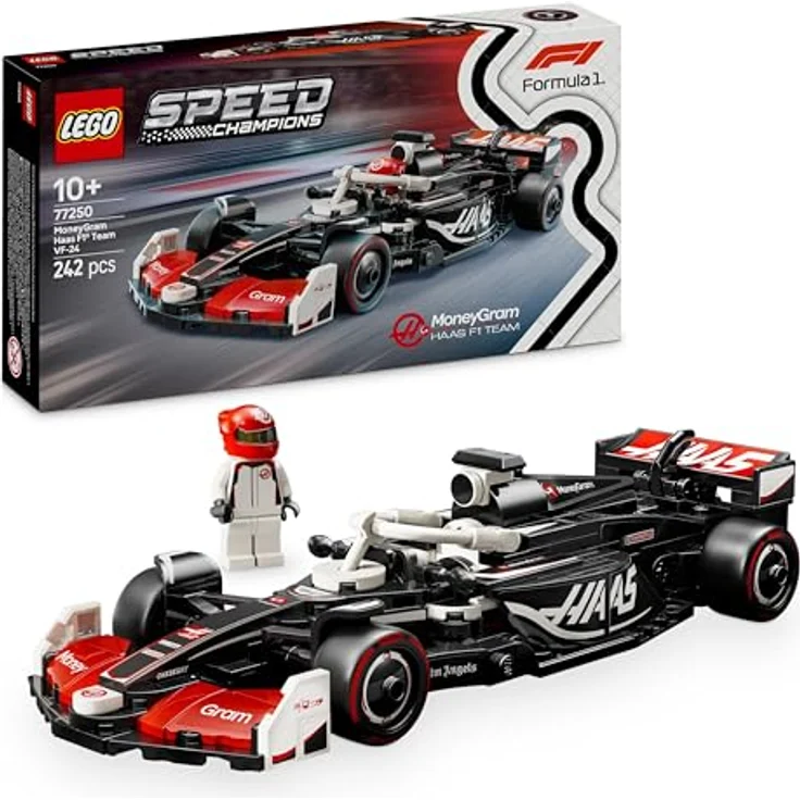 LEGO Speed Champions MoneyGram Haas F1 Team VF-24 Rennauto - Rennwagen Modell mit Formel 1 Minifigur - Für Kinder ab 10 Jahren und Motorsport Fans 77250 – Bild 1