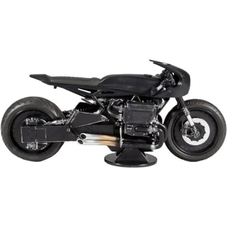 McFarlane TM15713 DC Movie Vehicles-The Batman Batcycle, detailliertes Sammlerstück mit drehbaren Rädern und Lenker, mehrfarbig