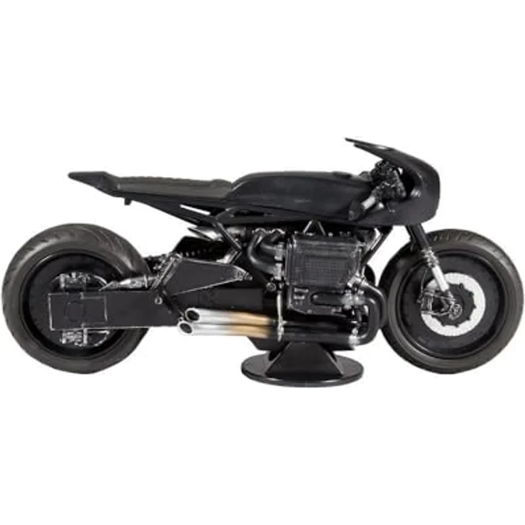 McFarlane TM15713 DC Movie Vehicles-The Batman Batcycle, detailliertes Sammlerstück mit drehbaren Rädern und Lenker, mehrfarbig – Bild 1