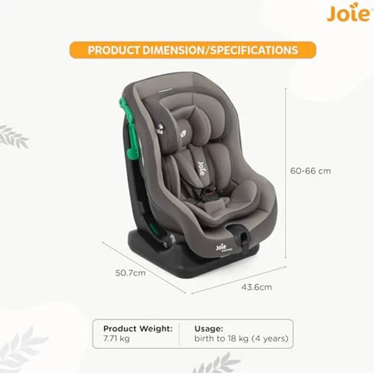 Joie Steadi, Kindersitz ECE R129/i-Size, für Kinder von Geburt bis 4 Jahre, mit TriProtect-Kopfstütze und 4 Ruhepositionen – Bild 3