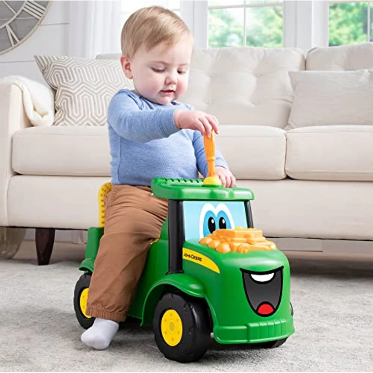 John Deere Ride On Johnny Tractor, Aufsitz-Spielzeugtraktor mit Lichtern, Soundeffekten und interaktiven Funktionen für Kinder ab 12 Monaten – Bild 7