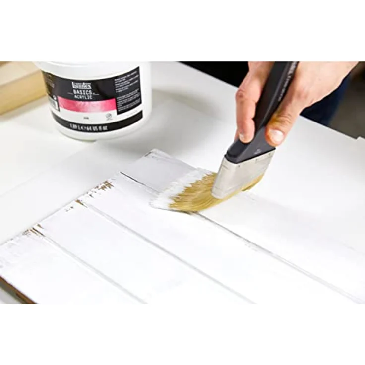 Liquitex Basics Gesso, teilweise deckende Grundierung in mattweiß, gebrauchsfertig, 473ml Topf für Leinwand, Papier, Holz, Stein, Gips – Bild 5