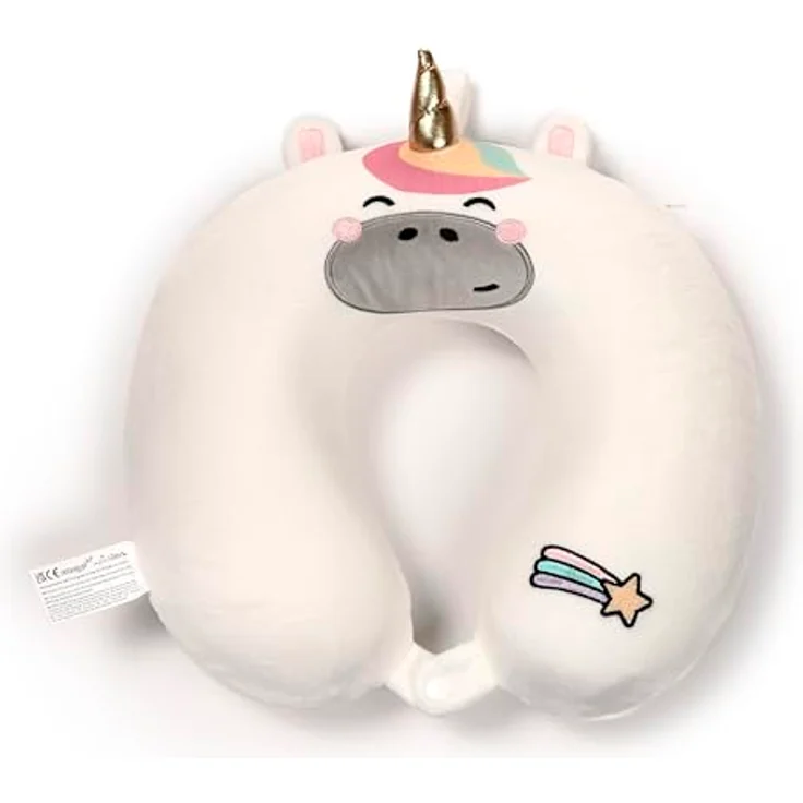 Triton-X Relaxeazzz Astra das Einhorn Adoracorns Plüsch Memory Foam Reisekissen für optimalen Komfort und Unterstützung – Bild 4