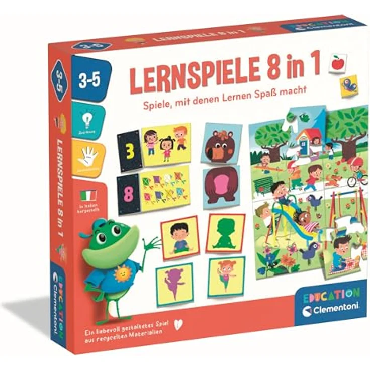 Clementoni® Spiel Education, Lernspiel 8 in 1 mit Puzzles, Memory und Bingo, Made in Europe – Bild 2