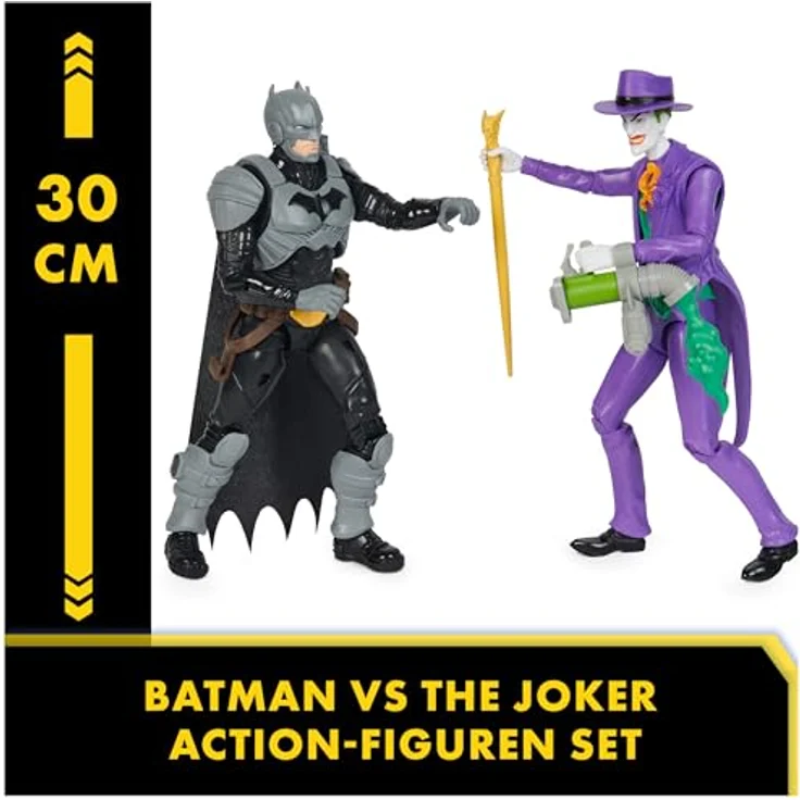 Spin Master Batman Adventures Batman vs The Joker Action-Figuren Set, 30 cm - 2 voll bewegliche Figuren mit 12 Ausrüstungsgegenständen für spannendes Rollenspiel, Spielzeug für Kinder ab 4 Jahren – Bild 2