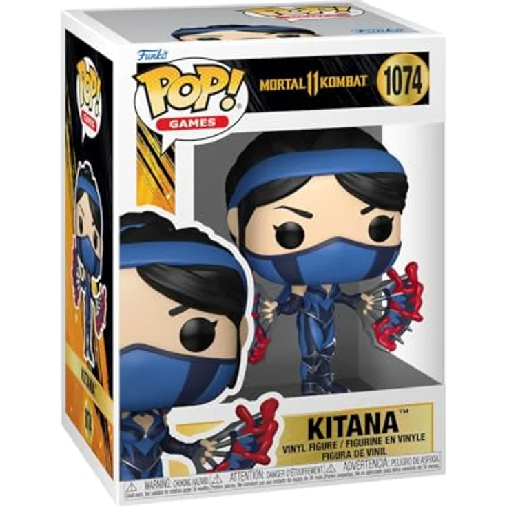 Funko Pop! Games: Mortal Kombat - Kitana #1074, Vinyl-Figur, ca. 9 cm groß, in Fensterbox – Bild 1