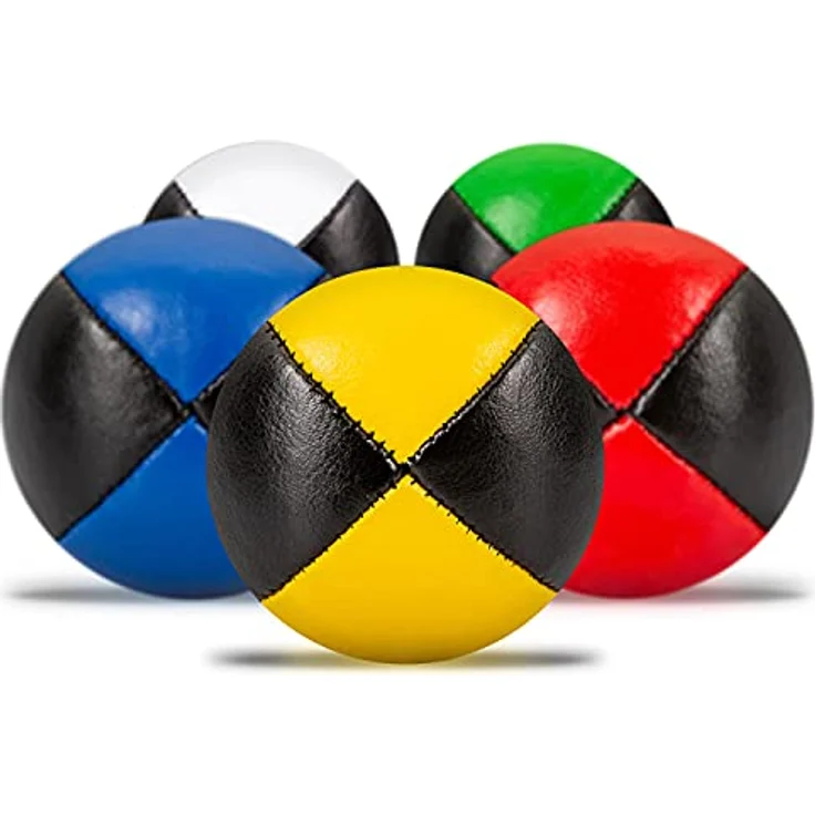 Diabolo Freizeitsport Jonglierbälle 5er Set, 62mm Jonglierball mit nachhaltiger Vogelhirse gefüllt, wasserabweisendes Kunstleder, für Kinder & Anfänger – Bild 1