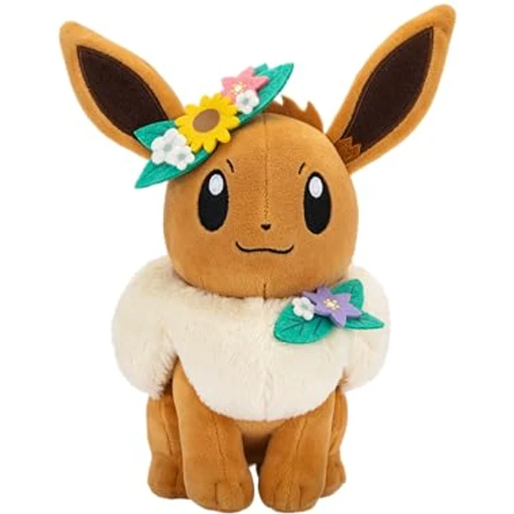 Nintendo Evoli Frühling Plüsch, 20cm Kuscheltier im Blütenstyle, superweich und limitiert – Bild 1