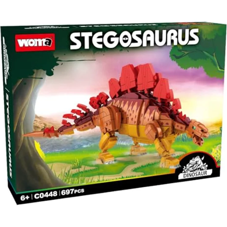 WOMA Dino Stegosaurus Baukasten, 700 Teile für Jungen und Mädchen ab 6 Jahren, Klemmbausteine, C0448 – Bild 2