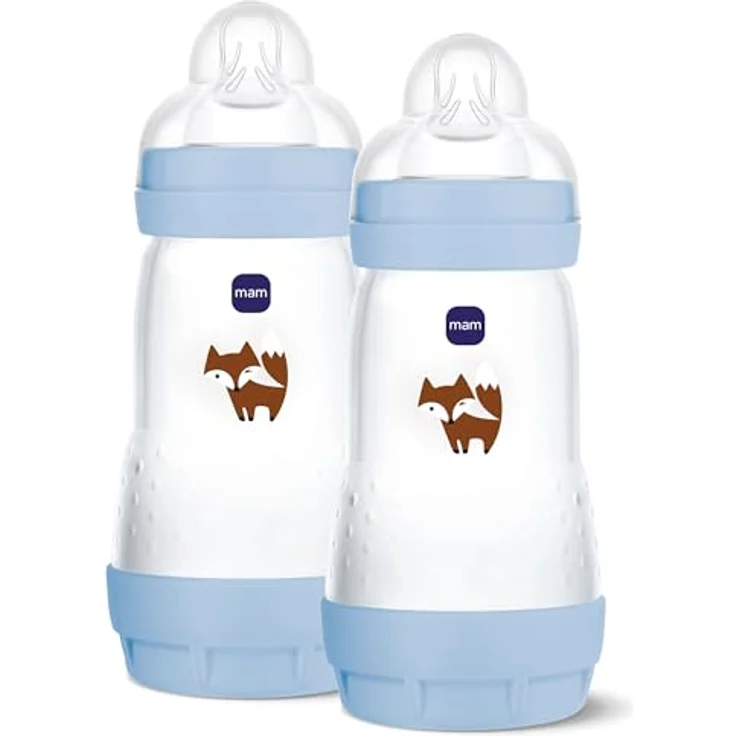 MAM Easy Start Anti-Colic Babyflasche, 2er Set 260 ml, selbst-sterilisierend, Gr. 1, Fuchs – Bild 2