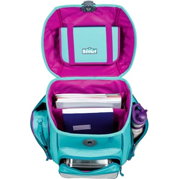 Der echte Scout Neo Dreamworld Schulranzen-Set, reflektierend und fluoreszierend, inklusive 2 Schlampermäppchen und Sportbeutel, blau – Bild 4
