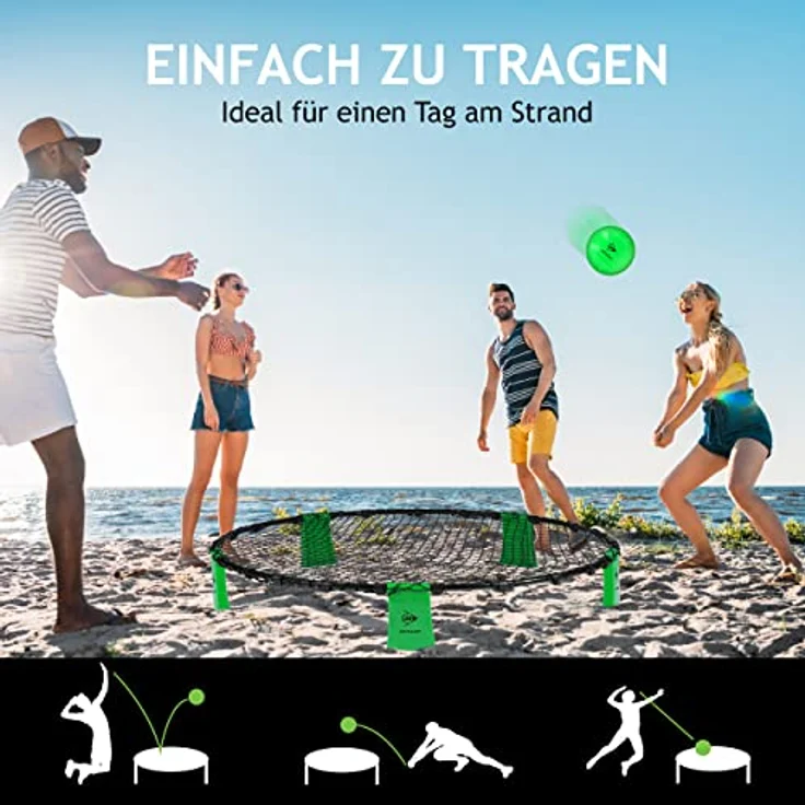 Dunlop Spyderball Set - Geeignet für Spikeball- 90 x 20 CM - Gartenspiele - Inklusive Ball, Pumpe und Reisetasche – Bild 2