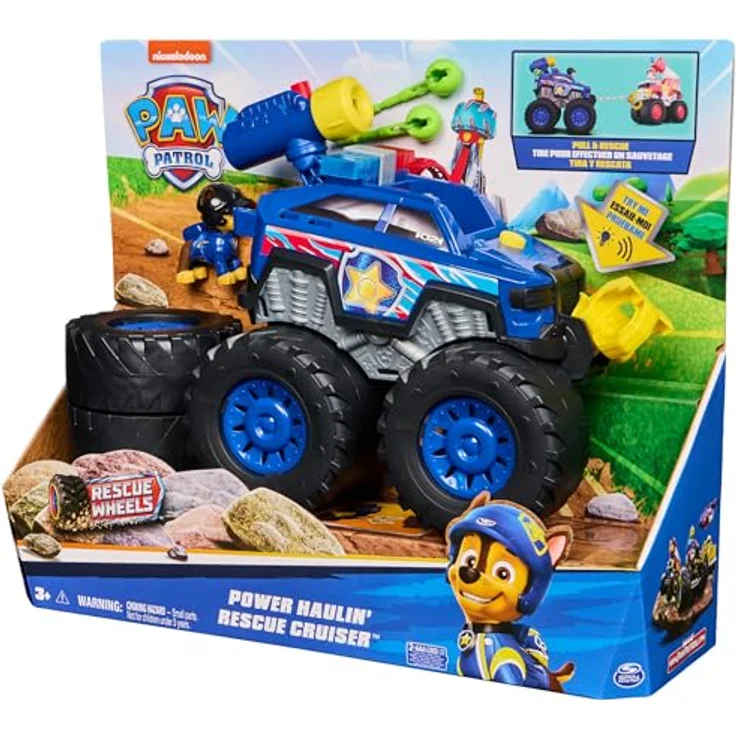 Paw Patrol Power Haulin’ Rescue Cruiser, Deluxe Monstertruck mit motorisierter Seilwinde, Chase-Figur und Geräuschen, 13,65 x 43,18 x 35,88 cm – Bild 7