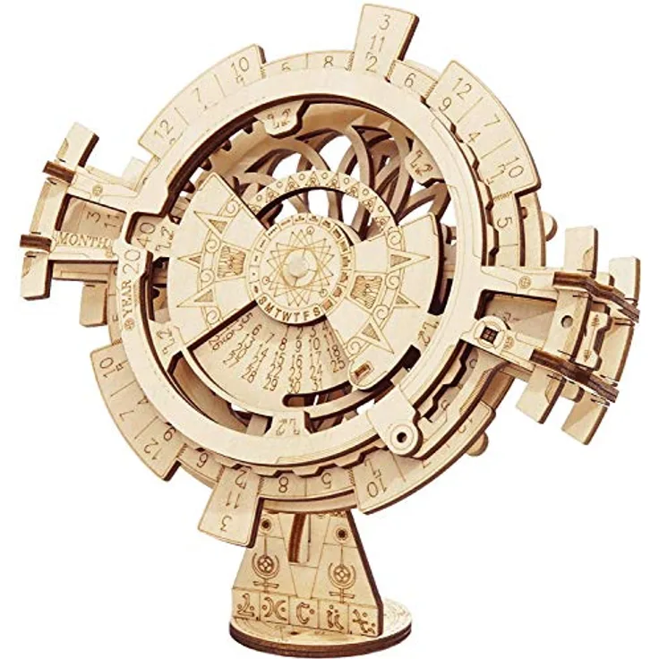 Robotime ewiger Kalender Modell-Bausatz 17,5 cm Holz 26-teilig