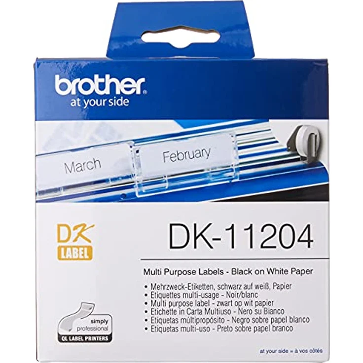 Brother Etiketten vorgeschnittenes Papier DK11204 17 X 54 MM MULTIPROPOSITT 400 Etiketten – Bild 1