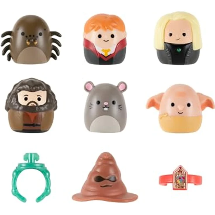 Squishmallows Harry Potter Squish-a-longs, 9er Figuren-Set mit Ron Weasley, Dobby, Hagrid und Zubehör, für Kinder ab 6 Jahren – Bild 4