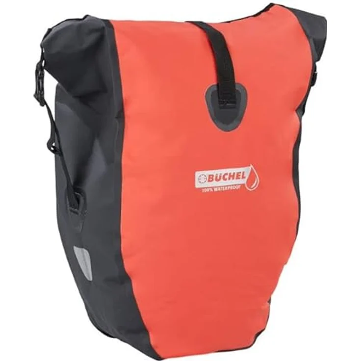 Büchel Fahrradtasche für Gepäckträger I 25.4 L - 100 Prozent Wasserdicht I mit Tragegriff und Schultergurt I fahrrad taschen hinten, Rot/Schwarz, 56,5 x 30 x 15 cm – Bild 2