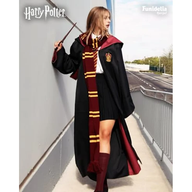 Funidelia Offizielle Harry Potter Gryffindor Replik Tunika - Diamond Edition, Schwarz, inklusive Umhang und besticktem Patch, Größe M, für Erwachsene, ideal für Partys und Karneval – Bild 3