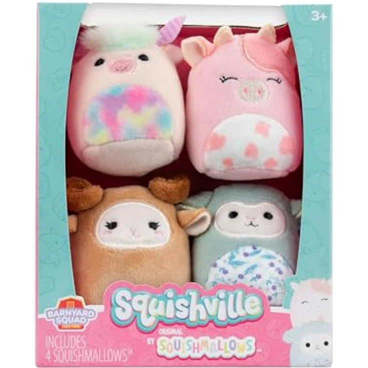 Squishville SQM0506-4er Pack Scheunen Squad, superweiche Mini-Squishmallows, 5cm Plüschfiguren für Kinder und Sammler – Bild 2