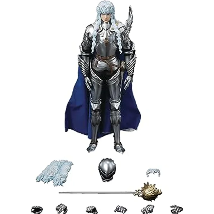 threezero Berserk Actionfigur 1/6 Griffith (Reborn Band of Falcon), 30 cm, mit 40 Gelenkpunkten, abnehmbarem Umhang und Zubehör