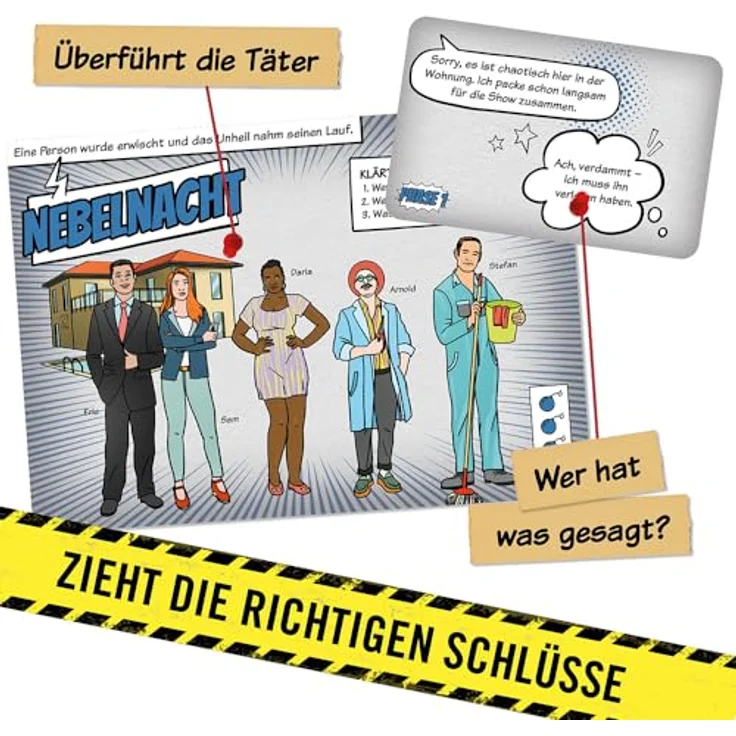 Hidden Games - Unter Verdacht: Von Killern und Katzen - Detektivspiel mit 8 Kriminalfällen, 3 Schwierigkeitsgraden, für 1–4 Spieler – Bild 5