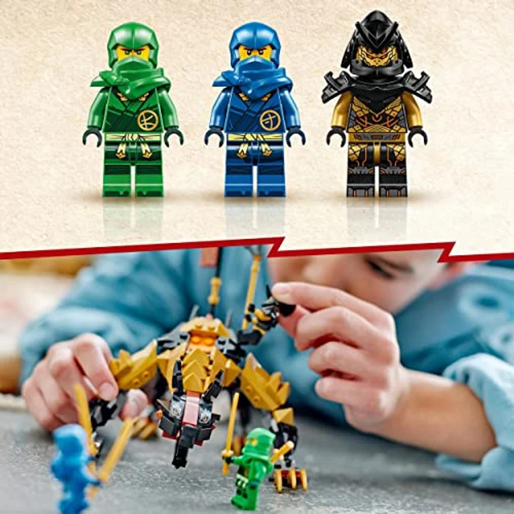 LEGO 71790 NINJAGO Jagdhund des kaiserlichen Drachenjägers, baubares Monster-Spielzeug für Kinder ab 6 Jahren, Jungs und Mädchen, posierende Fabelwesenfigur, 3 Minifiguren zum Sammeln – Bild 4