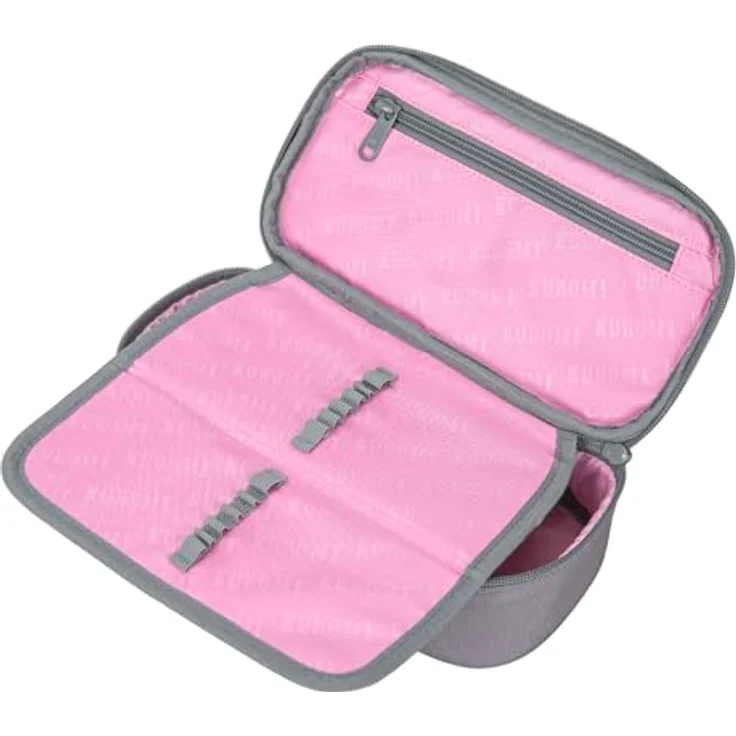 Baagl Federmäppchen Kuromi Grey, geräumiges Schuletui mit Klappfach und robuster Aufteilung, 23 × 12 × 5 cm – Bild 3
