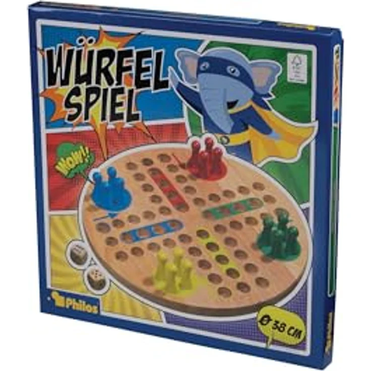Philos 3303 - Würfelspiel, Ludo, groß, mit Spielfiguren und Würfel – Bild 2