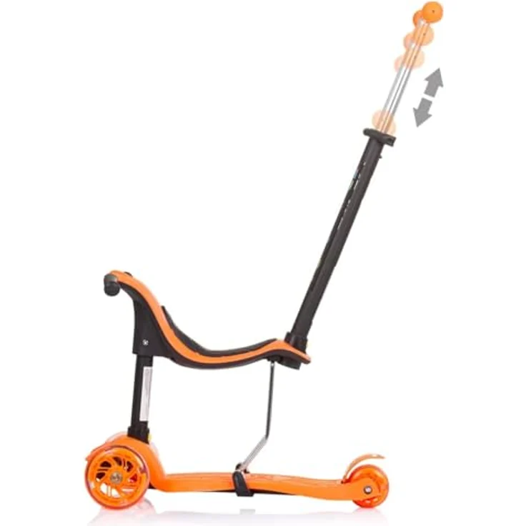 Chipolino Kinderroller 3 in 1 Multi Plus 3 Räder, Laufrad, Roller, LED-Lichter orange, für Kinder ab 3 Jahren – Bild 3