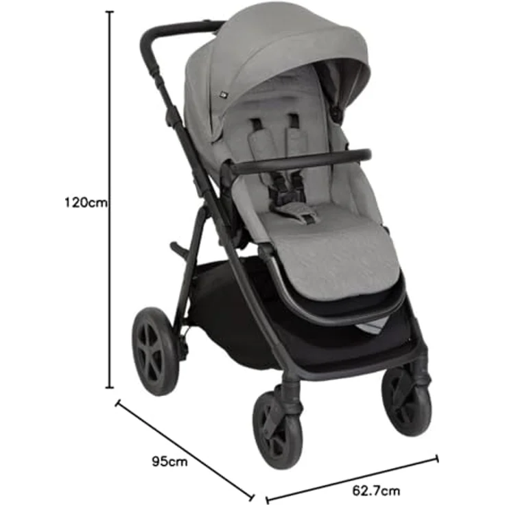 Graco Near2Me DLX Buggy inkl. SnugLite & Wanne, 3-fach Höhenverstellbar, riesiger Staukorb, cleverer Faltmechanismus, freistehend gefaltet, in verschiedenen Farben – Bild 2