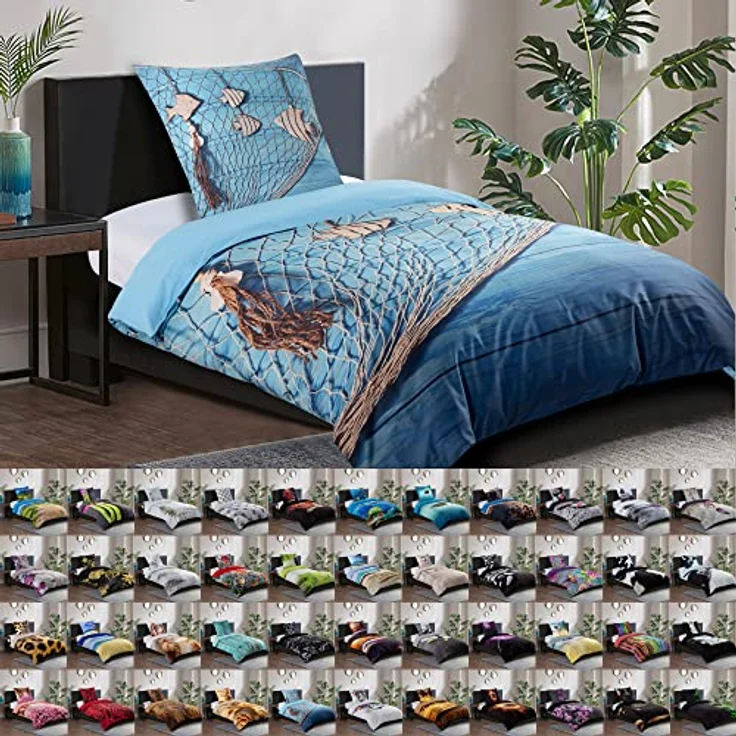 Sanilo® Bettwäsche Seefahrt, 2-teilig 135x200 cm, 100% feinste Baumwolle, atmungsaktiv und hautfreundlich – Bild 1