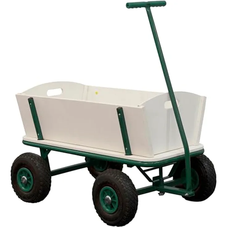 Ambia Garden Bollerwagen, Braun-Grün, aus Holz und Metall, 95x97x61 cm, CE-zertifiziert, ideal für Baby und Kind