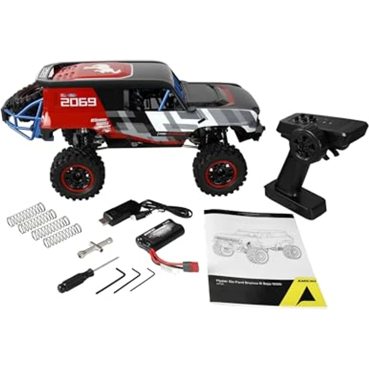 Amewi Hyper GO Ford Bronco Baja 1000, 1:12 Brushless RC Crawler mit 3500KV Motor, robustem Antriebsstrang und schaltbarer LED-Beleuchtung, RTR_ready-to-run – Bild 3