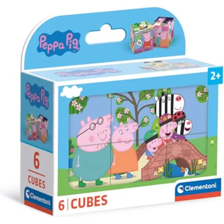 Clementoni Peppa Pig 6 Würfel Puzzle Kinder - Sensorik- & Motorikspielzeug für Kinder ab 3 Jahren