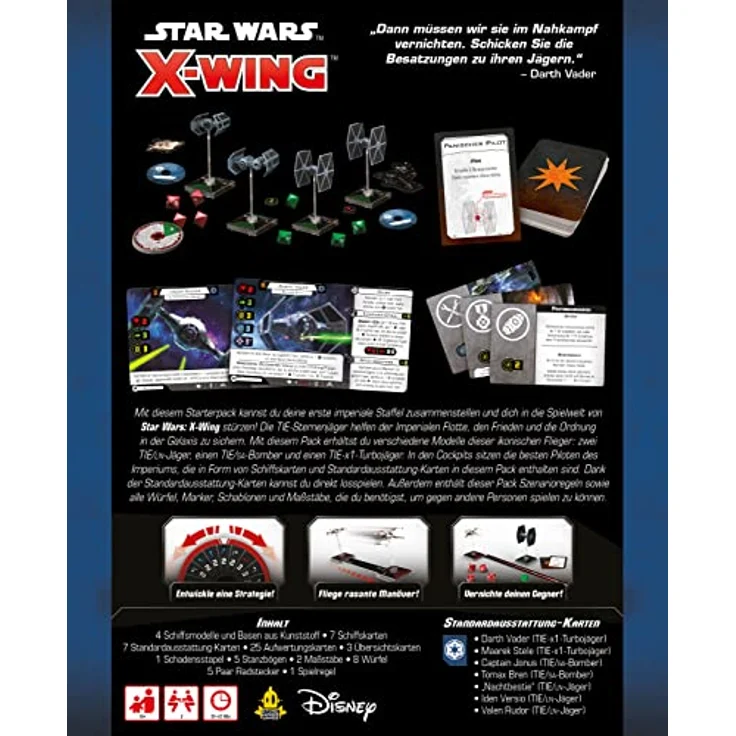 Atomic Mass Games Star Wars: X-Wing 2. Edition - Galaktisches Imperium Staffel, Starterpack mit TIE/Jägern und umfangreichem Spielmaterial (Deutsch) – Bild 8