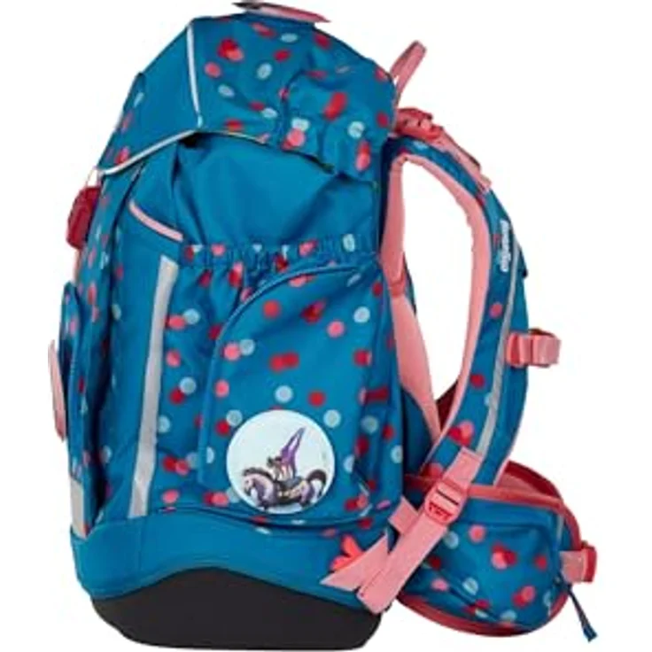 ergobag maxi set 6-teilig, ergonomischer Schulrucksack für Grundschule, ideal für große Kinder ab 1. Klasse, VoltiBär - Petrol, inklusive Heftebox und gefülltem Federmäppchen – Bild 3