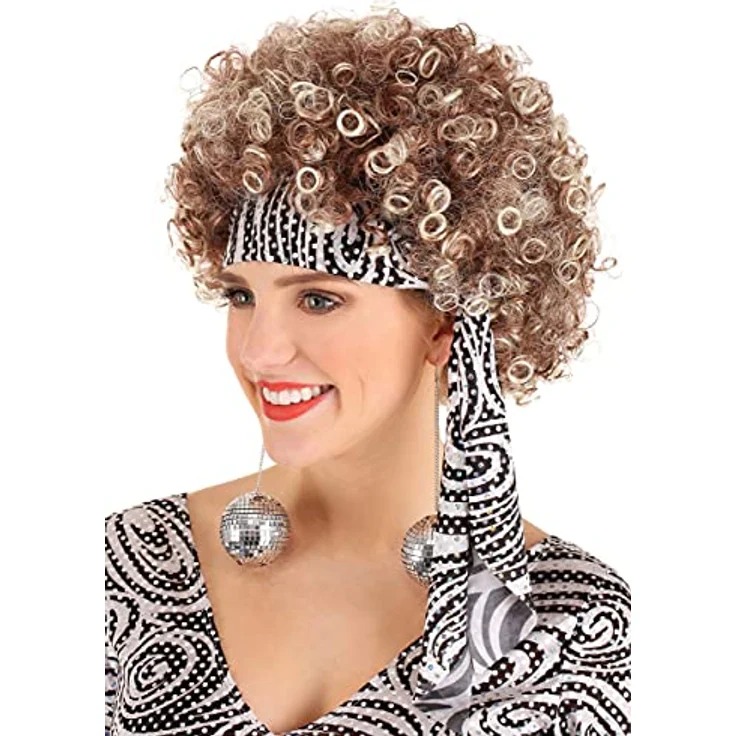 Metamorph Disco Wirbelwind Kostüm (M) mit Glockenärmeln, weitem Schlag und passendem Stirnband, 100% Polyester – Bild 5