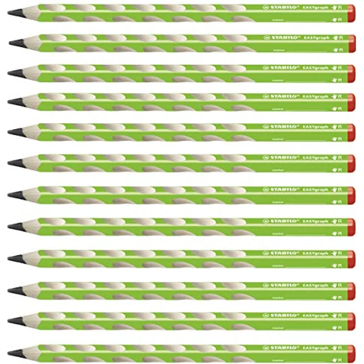 STABILO EASYgraph Ergonomischer Dreikant-Bleistift für Rechtshänder in grün - 12er Pack - Härtegrad HB – Bild 1
