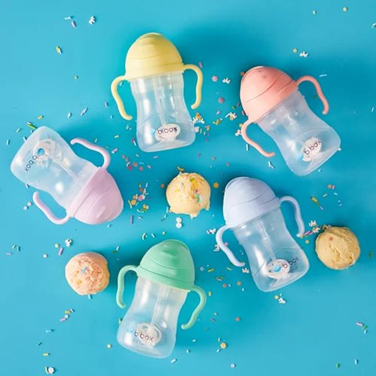 B.Box Gelato Cup, Kinder Trinkbecher mit Strohhalm und Haltegriffen, BPA-frei, Blush – Bild 7