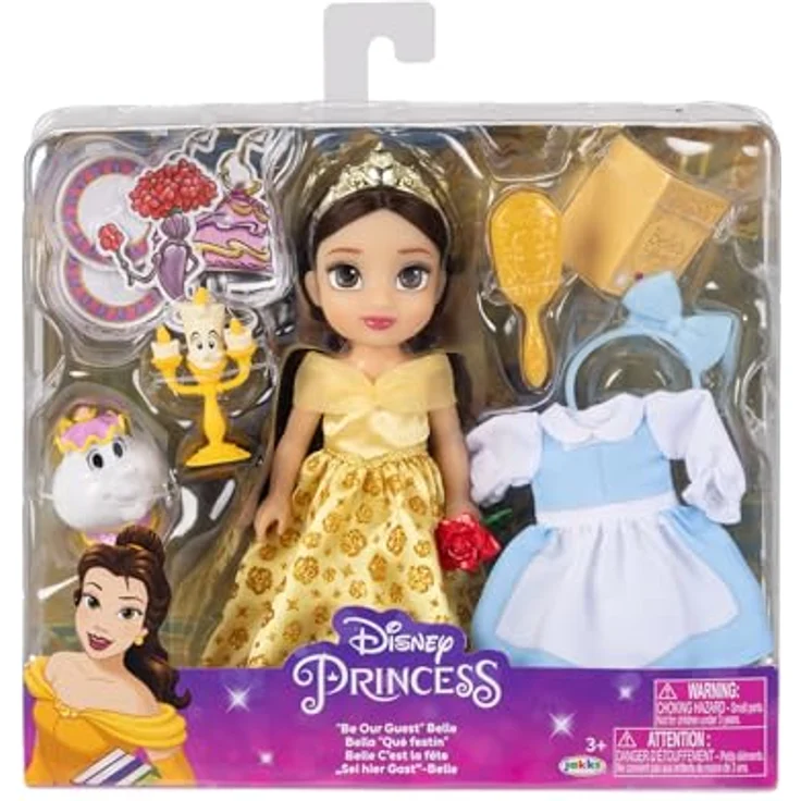 Jakks Pacific Disney Princess Bella Geschenkset, 15 cm Puppe mit Zubehör, gelb, One Size – Bild 6