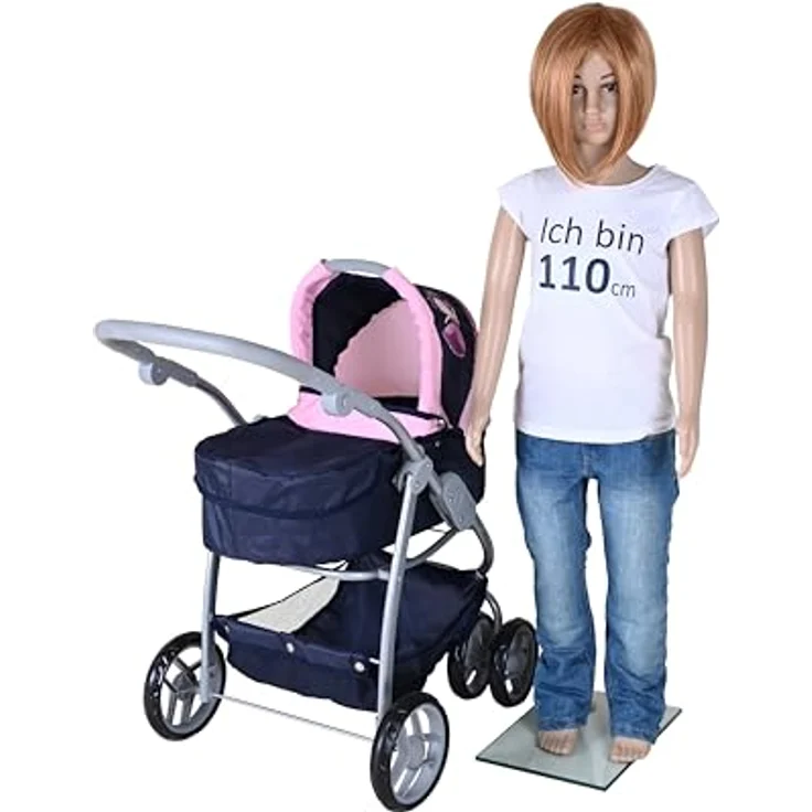 Knorrtoys® Kombi-Puppenwagen Coco, mit Baby-Wannenaufsatz und Sportsitz, höhenverstellbarer Schieber, princess blue – Bild 19